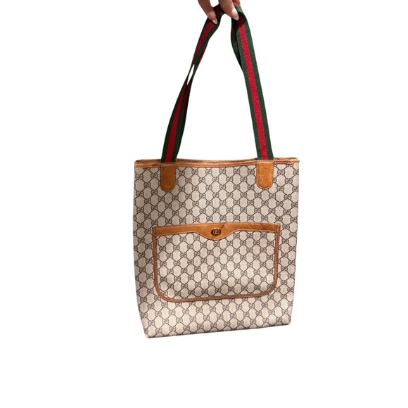 Vintage Gucci GG Supreme Web Stripe Tote (Accessory Collection) - Picture 3 of 12